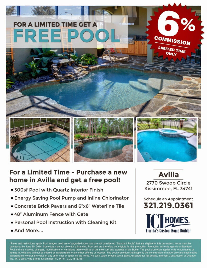 3 Rebate AND A FREE POOL On These New Homes Near Disney Free Pool 