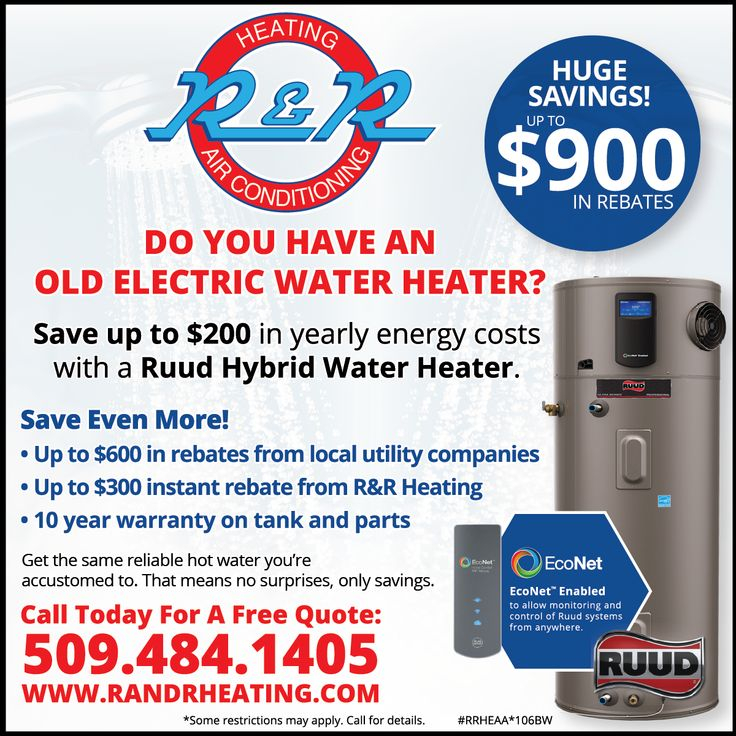 900 Rebate Hybrid Water Heater Heat Pump Water Heater Water
