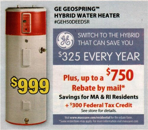 Buy A 999 Water Heater Get 1050 Back