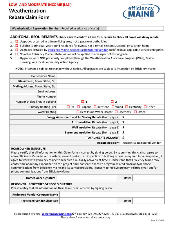 Fill Free Fillable Efficiency Maine PDF Forms