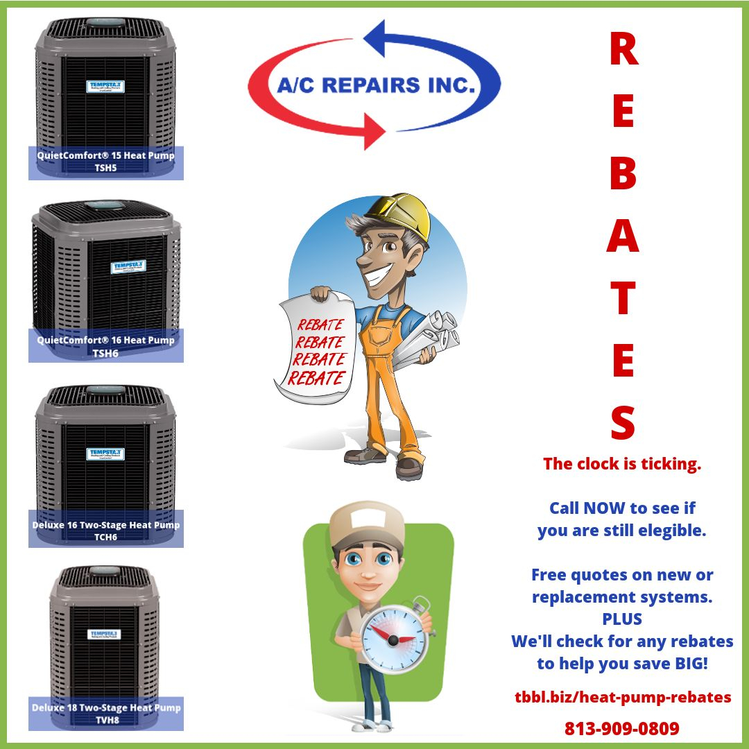 Heat Pump Rebates Up To 800 Call 813 909 0809 For Details Heat 