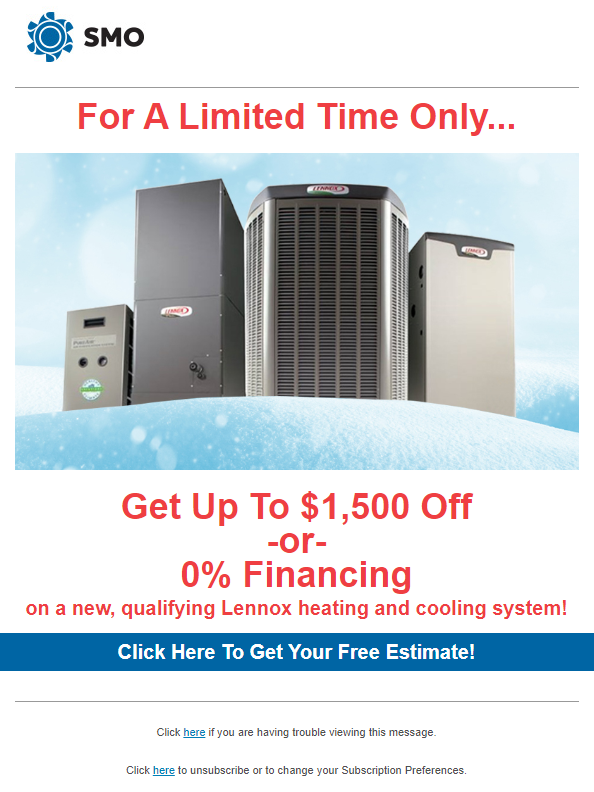 Jan 2018 Lennox Rebate Email SMO Energy