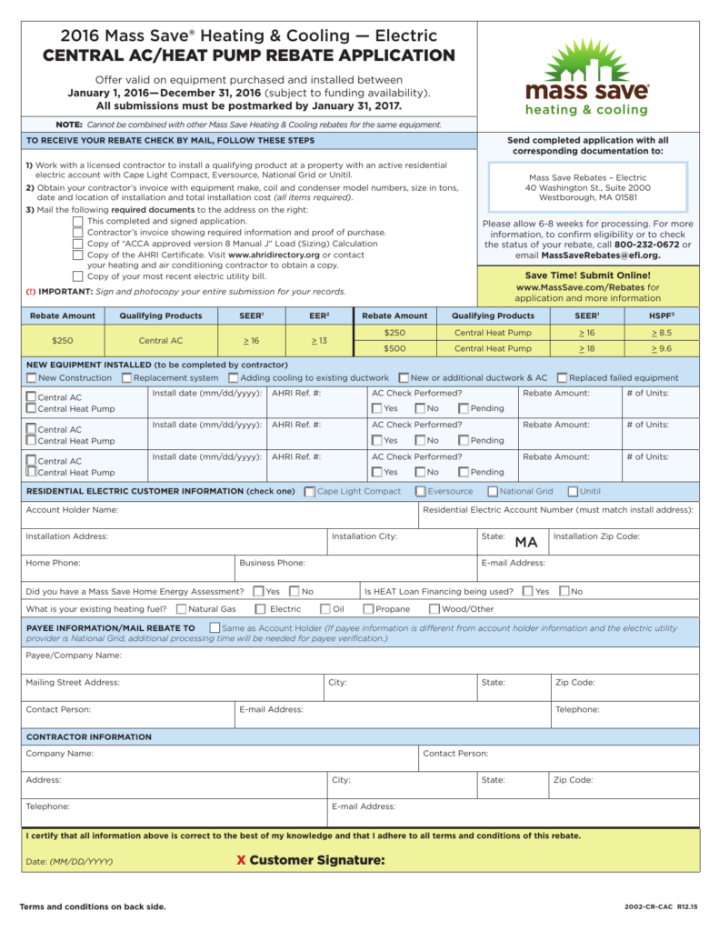 Mass Save Rebates Air Conditioner Mass Save Rebates On Heat Pump 