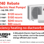 Mitsubishi Rebates For Duct free Air Conditioning Heating Wall Units