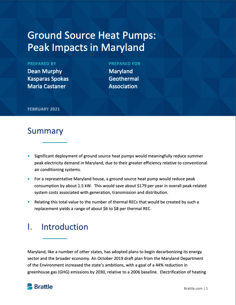 Ground Source Heat Pumps Peak Impacts In Maryland OurEnergyPolicy