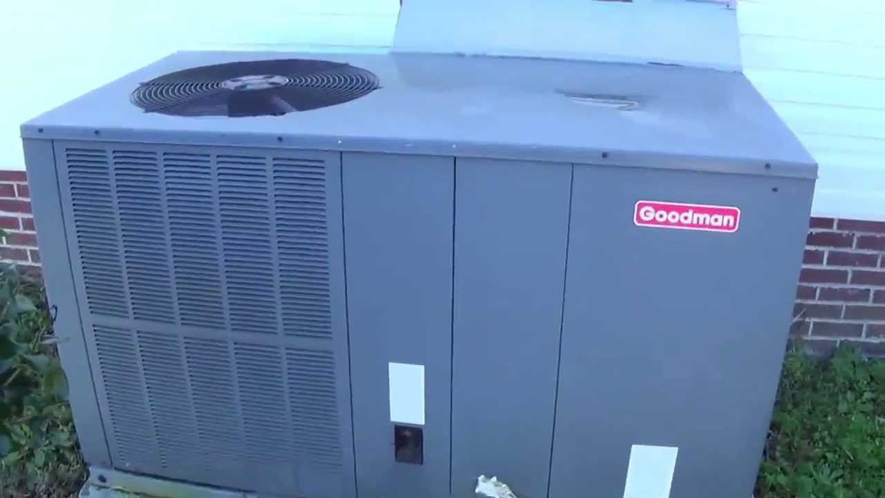 Two Goodman Packaged Heat Pumps Running In HEAT Mode 11 12 2013 YouTube